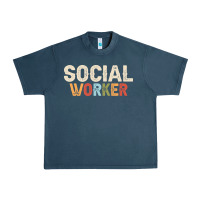 Midnight Navy Social Worker Job Occupation Funny Birthday Urban Heavy Tee - linhVisuals