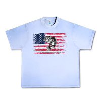 Grape Ice bass fishing distressed american flag essential Urban Heavy Tee - linhVisuals