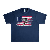 Navy bass fishing distressed american flag essential Urban Heavy Tee - linhVisuals
