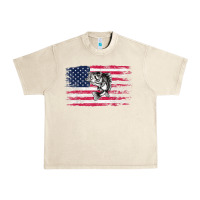 Sandshell bass fishing distressed american flag essential Urban Heavy Tee - linhVisuals
