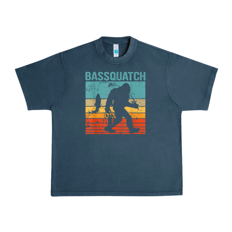 Bassquatch! Funny Bigfoot Fishing Outdoor Retro Urban Heavy Tee by linhVisuals | Teevron
