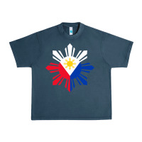 Philippine Flag Hoodie Pinoy Flag Filipino Shirt Pinoy Sun Urban Heavy Tee | Teevron