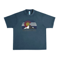 Midnight Navy breckenridge colorado x co flag mountain peak raglan baseball tee Urban Heavy Tee - linhVisuals