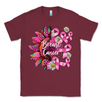 Burgundy breast cancer sunflower Classic Tee - BarkalooDesign
