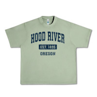 Oil Green hood river oregon or vintage sports established navy design t shirt Urban Heavy Tee - linhVisuals