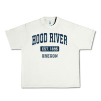 Hood River Oregon Or Vintage Sports Established Navy Design T Shirt Urban Heavy Tee | Teevron