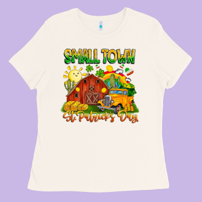 Small Town St Patrick's Day Ladies Tee Designed By Cowhidedigitalart