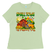 Matcha Small Town St Patrick's Day Ladies Tee - CowhideDigitalArt