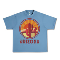 Pebble Blue arizona cactus sunset scene graphic t shirt Urban Heavy Tee - linhVisuals