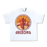 White arizona cactus sunset scene graphic t shirt Urban Heavy Tee - linhVisuals