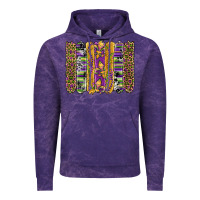 Cloud Purple mardi gras fleur de lis cowhide serape leopard glitter brushstrokes Vintage Hoodie - Artiststas