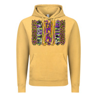 Vintage Mustard mardi gras fleur de lis cowhide serape leopard glitter brushstrokes Vintage Hoodie - Artiststas