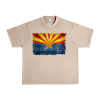 French Oak arizona flag in grungy style raglan baseball tee Urban Heavy Tee - linhVisuals
