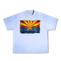 Grape Ice arizona flag in grungy style raglan baseball tee Urban Heavy Tee - linhVisuals
