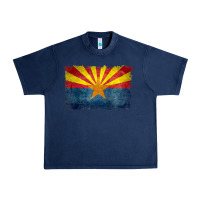 Navy arizona flag in grungy style raglan baseball tee Urban Heavy Tee - linhVisuals