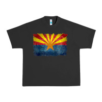 Pigment Black arizona flag in grungy style raglan baseball tee Urban Heavy Tee - linhVisuals