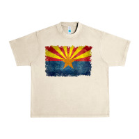 Sandshell arizona flag in grungy style raglan baseball tee Urban Heavy Tee - linhVisuals