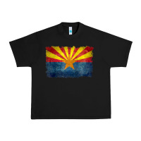 Black arizona flag in grungy style raglan baseball tee Urban Heavy Tee - linhVisuals