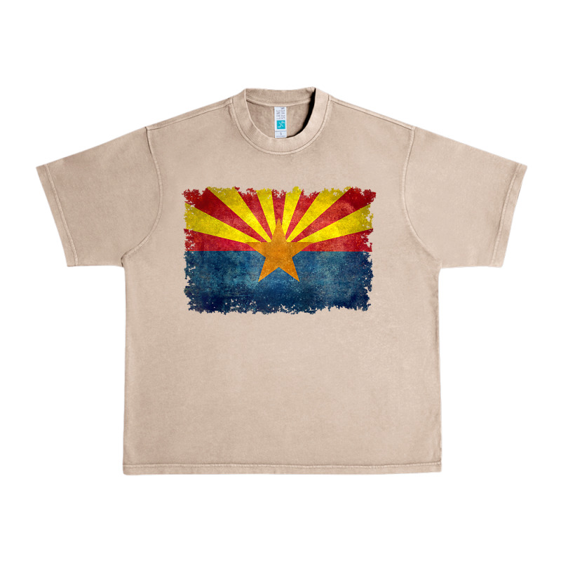 Arizona Flag In Grungy Style Raglan Baseball Tee Urban Heavy Tee by linhVisuals | Teevron