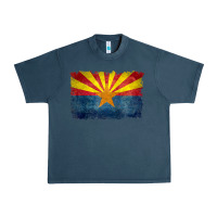 Midnight Navy arizona flag in grungy style raglan baseball tee Urban Heavy Tee - linhVisuals