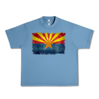 Pebble Blue arizona flag in grungy style raglan baseball tee Urban Heavy Tee - linhVisuals