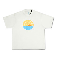 Pistachio cayman islands retro colorful ocean sunset palm tree novelty Urban Heavy Tee - linhVisuals