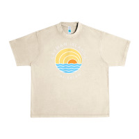 Sandshell cayman islands retro colorful ocean sunset palm tree novelty Urban Heavy Tee - linhVisuals