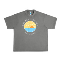 Tornado cayman islands retro colorful ocean sunset palm tree novelty Urban Heavy Tee - linhVisuals