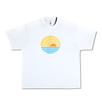 White cayman islands retro colorful ocean sunset palm tree novelty Urban Heavy Tee - linhVisuals