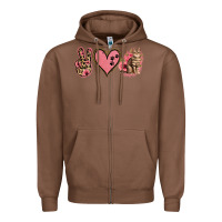 Chestnut Peace Love Cats Zipper Hoodie - Jasminsmagicworld