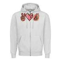 Dove Grey Peace Love Cats Zipper Hoodie - Jasminsmagicworld