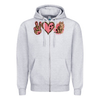 Heather Grey Peace Love Cats Zipper Hoodie - Jasminsmagicworld