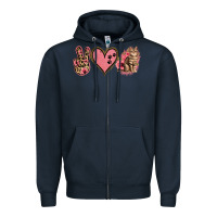 Navy Peace Love Cats Zipper Hoodie - Jasminsmagicworld