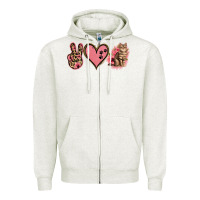 Oatmeal Heather Peace Love Cats Zipper Hoodie - Jasminsmagicworld