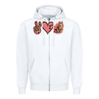 White Peace Love Cats Zipper Hoodie - Jasminsmagicworld