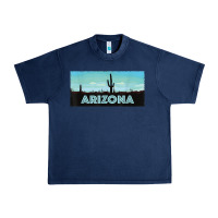 Navy arizona shirt   saguaro cactus desert landscape t shirt Urban Heavy Tee - linhVisuals