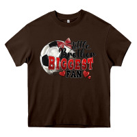 Chocolate Brown little brother biggest fan soccer Heavy Core Tee - FaDigitalArtStudio