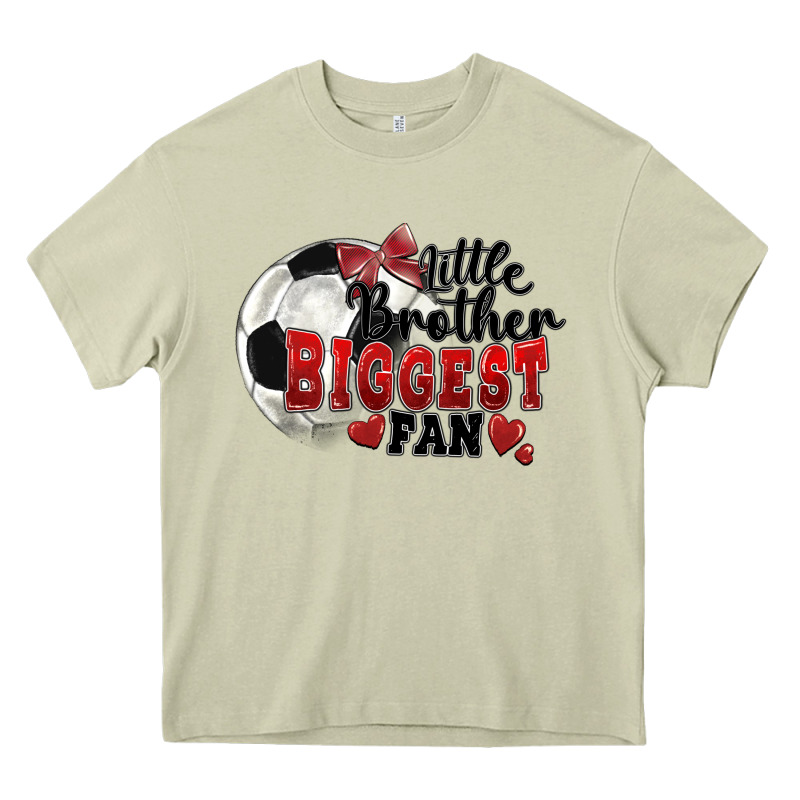 Little Brother Biggest Fan Soccer Heavy Core Tee by FaDigitalArtStudio | Teevron
