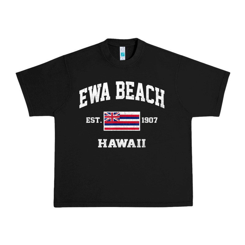 Ewa Beach Hawaii Hi Vintage State Athletic Style T Shirt Urban Heavy Tee by linhVisuals | Teevron