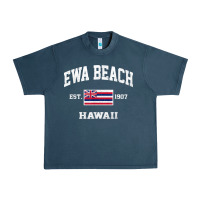 Midnight Navy ewa beach hawaii hi vintage state athletic style t shirt Urban Heavy Tee - linhVisuals