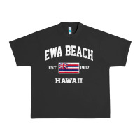 Pigment Black ewa beach hawaii hi vintage state athletic style t shirt Urban Heavy Tee - linhVisuals
