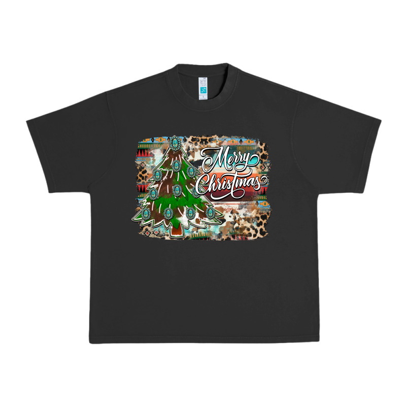 Merry Christmas Tree Western Urban Heavy Tee by CowhideDigitalArt | Teevron