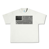 Pistachio black american flag distressed effect minimalist premium Urban Heavy Tee - linhVisuals
