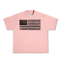 Salmon black american flag distressed effect minimalist premium Urban Heavy Tee - linhVisuals