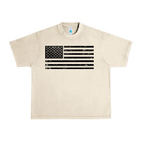 Sandshell black american flag distressed effect minimalist premium Urban Heavy Tee - linhVisuals