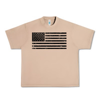 Burro black american flag distressed effect minimalist premium Urban Heavy Tee - linhVisuals