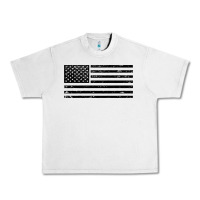 Lunar Rock black american flag distressed effect minimalist premium Urban Heavy Tee - linhVisuals