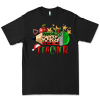 Black Christmas Teacher Pencil Premium Tee - FaDigitalArtStudio