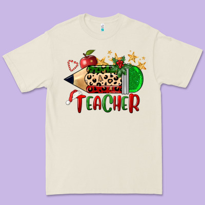 Christmas Teacher Pencil Premium Tee Designed By Fadigitalartstudio