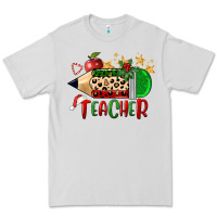 Dove Grey Christmas Teacher Pencil Premium Tee - FaDigitalArtStudio